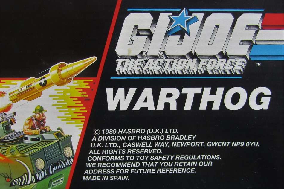 1989 GI Joe Warthog Battle Vehicle and Sgt Slammer Figure