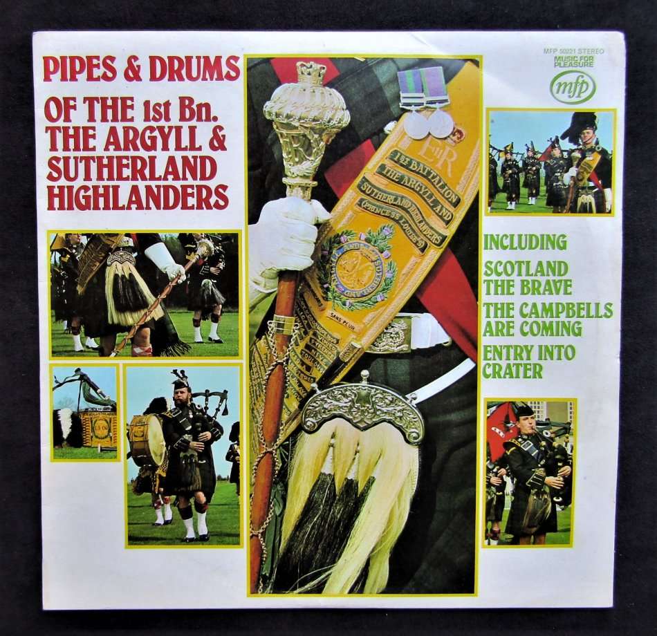 Pipes & Drums of The 1st Bn. The Argyll & Sutherland Highlanders - Vinyl LP Record (1968)