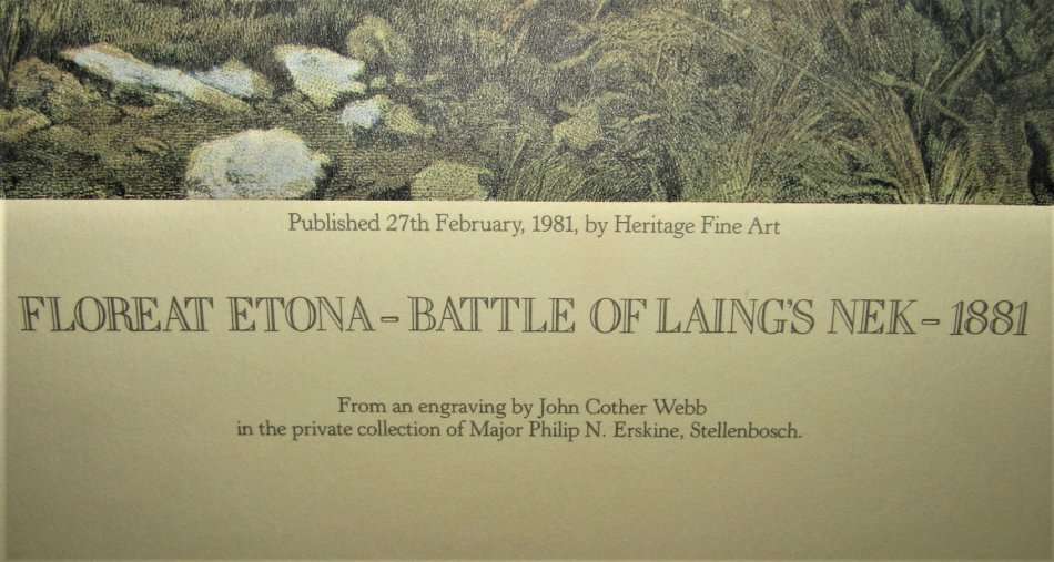 1881 Boer War Battle of Laing's Nek - Limited Edition Fine Art Printing (1981)
