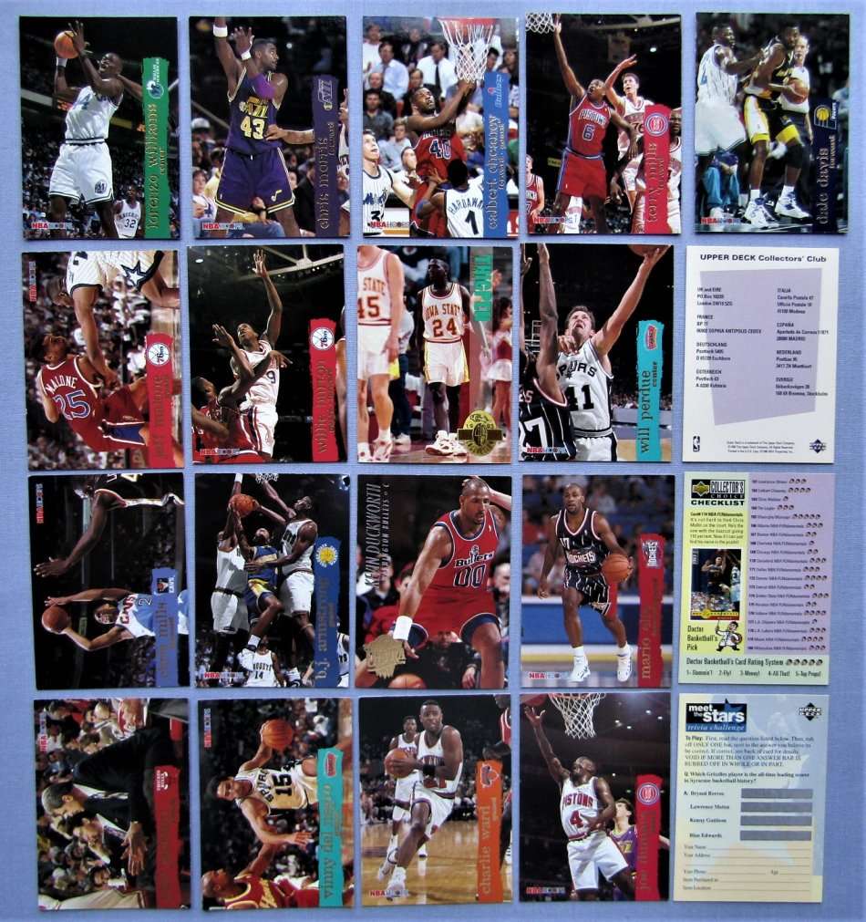 20 NBA Basketball Trading Cards From the 90's