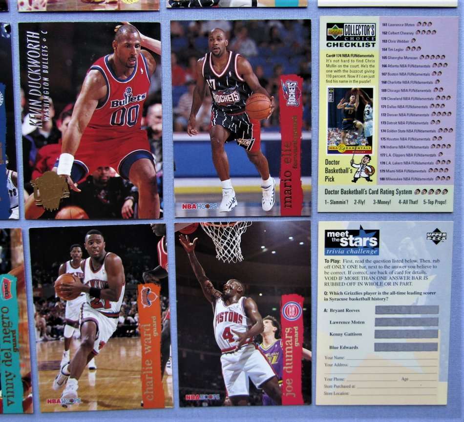 20 NBA Basketball Trading Cards From the 90's