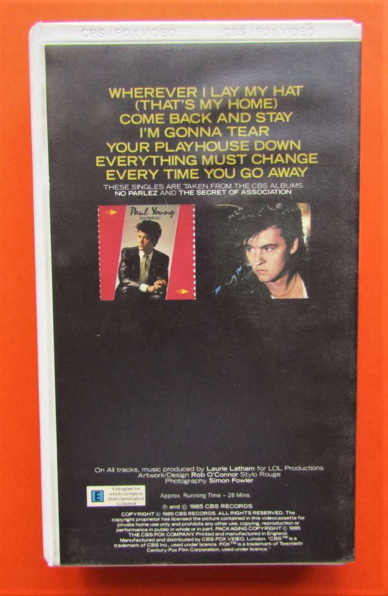 Paul Young - The Video Singles - Pop Music VHS Tape (1985)