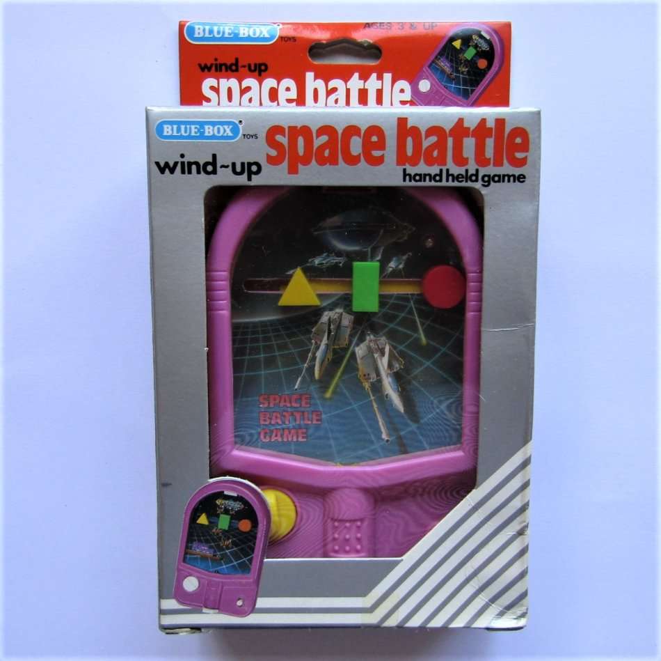 1987 Space Battle Wind Up Hand Held Game