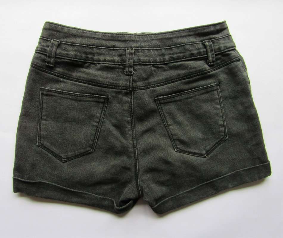 Faded Black Denim Shorts - Size 34