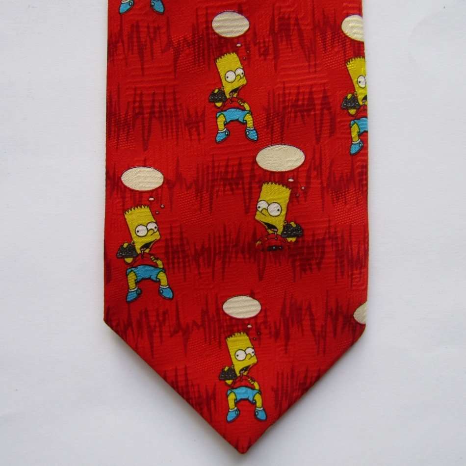 1998 Bart Simpson Cartoon Neck Tie