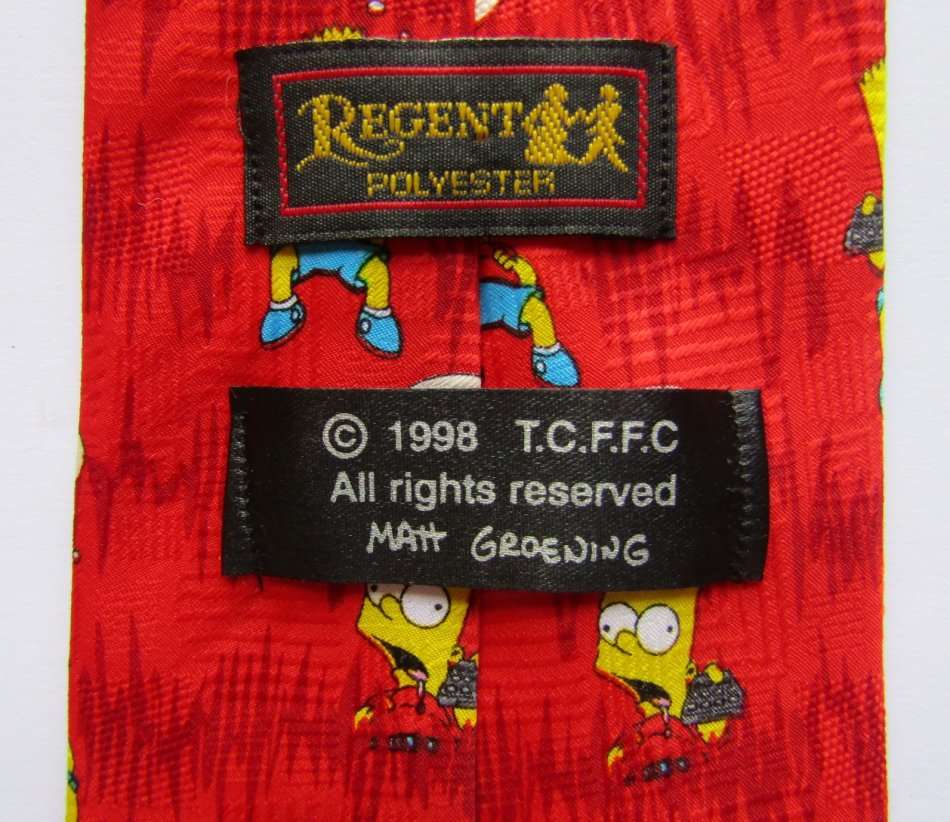 1998 Bart Simpson Cartoon Neck Tie
