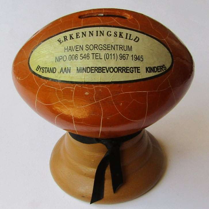 Old Rugby Ball Shaped Ceramic Money Collection Box