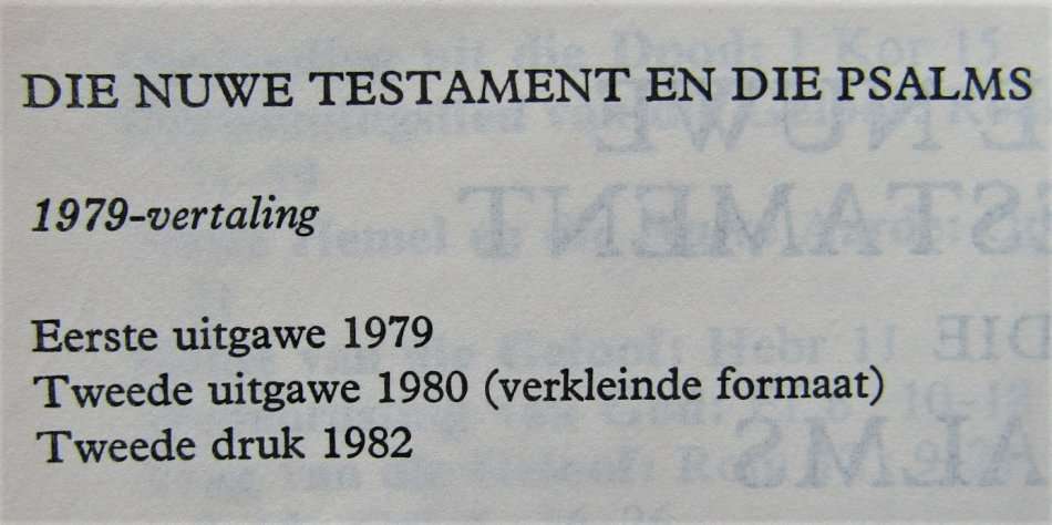 1982 SADF Chaplain Service Afrikaans Pocket Bible