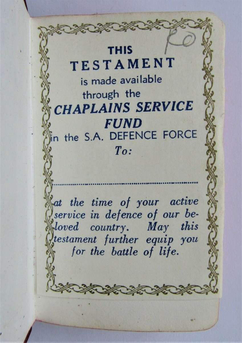 1976 SADF Chaplain Service English Pocket Bible