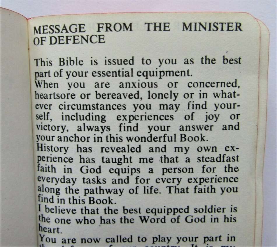1976 SADF Chaplain Service English Pocket Bible