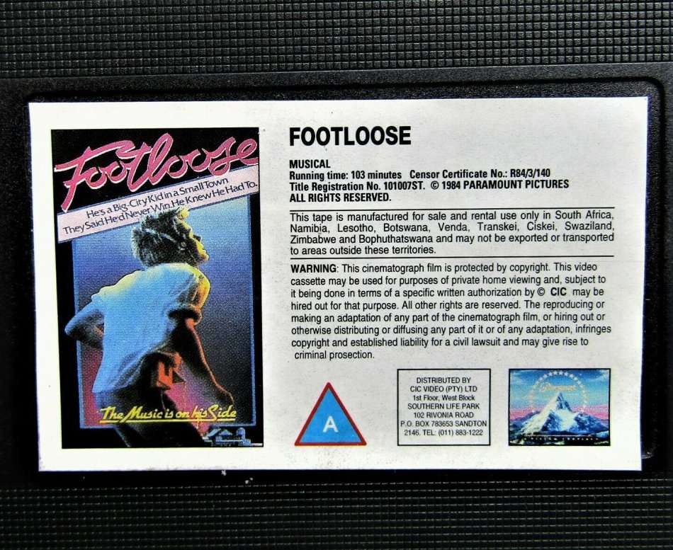 Footloose - Kevin Bacon - VHS Tape (1984)