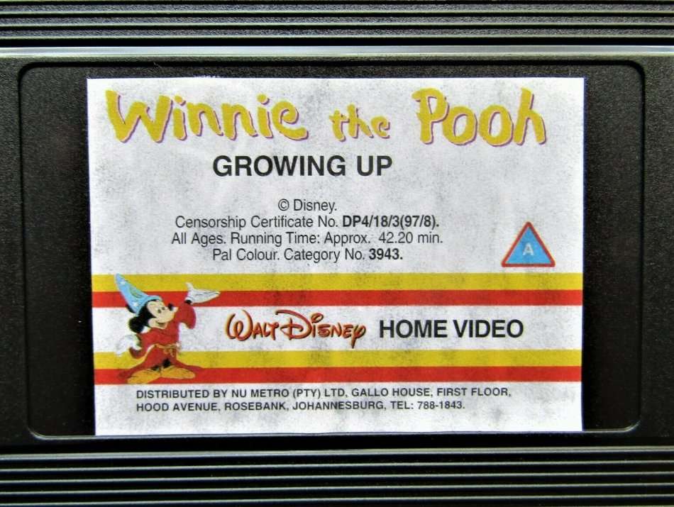 Winnie the Pooh - Growing Up - Disney VHS Tape (1997)