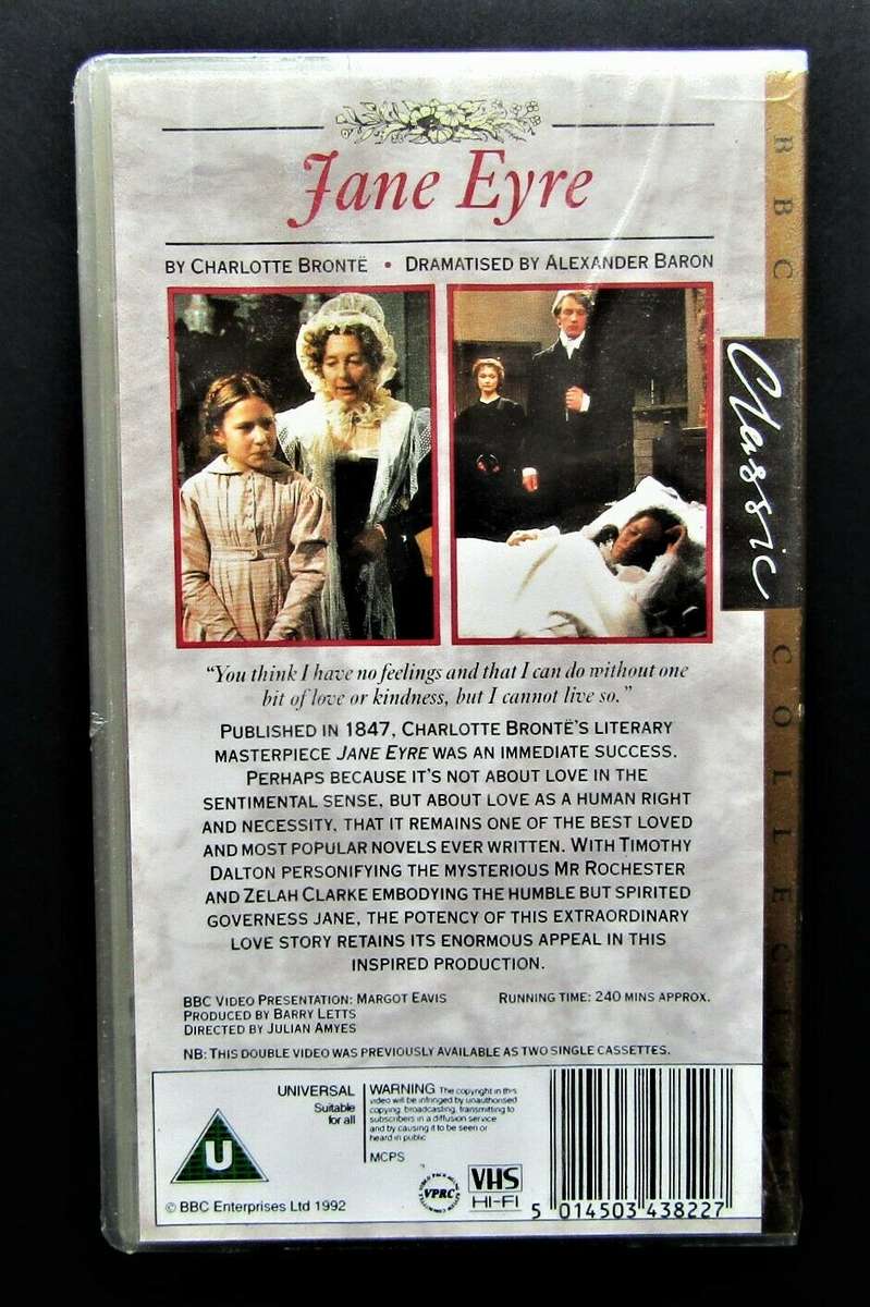 NEW Sealed - Jane Eyre by Charlotte Bronte - BBC Double VHS Video Pack (1992)