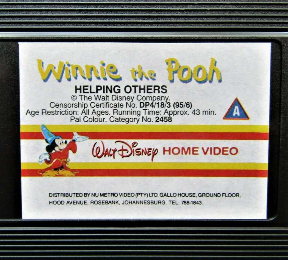 Winnie the Pooh - Helping Others - Disney VHS Tape (1995)