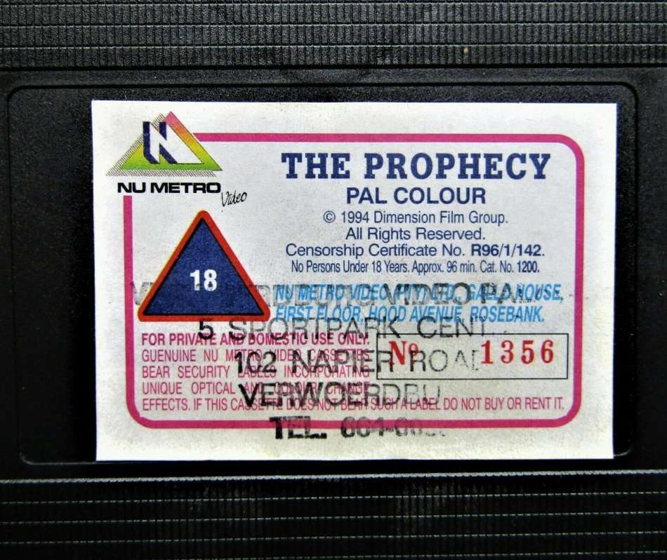The Prophecy - Christopher Walken - VHS Tape (1996)