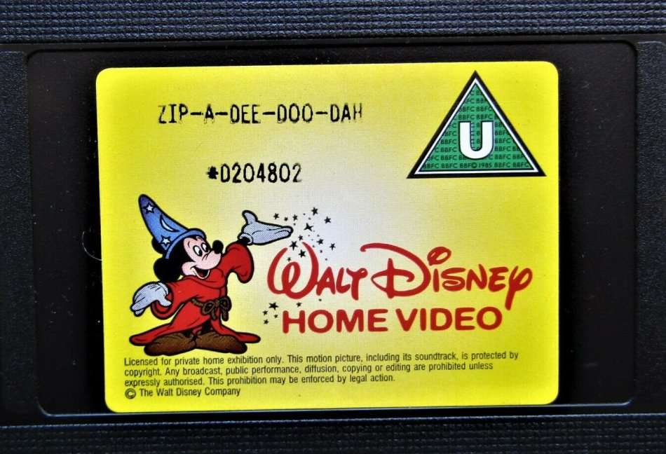 Zip-A-Dee-Doo-Dah - Disney Sing Along Songs VHS Tape (1986)