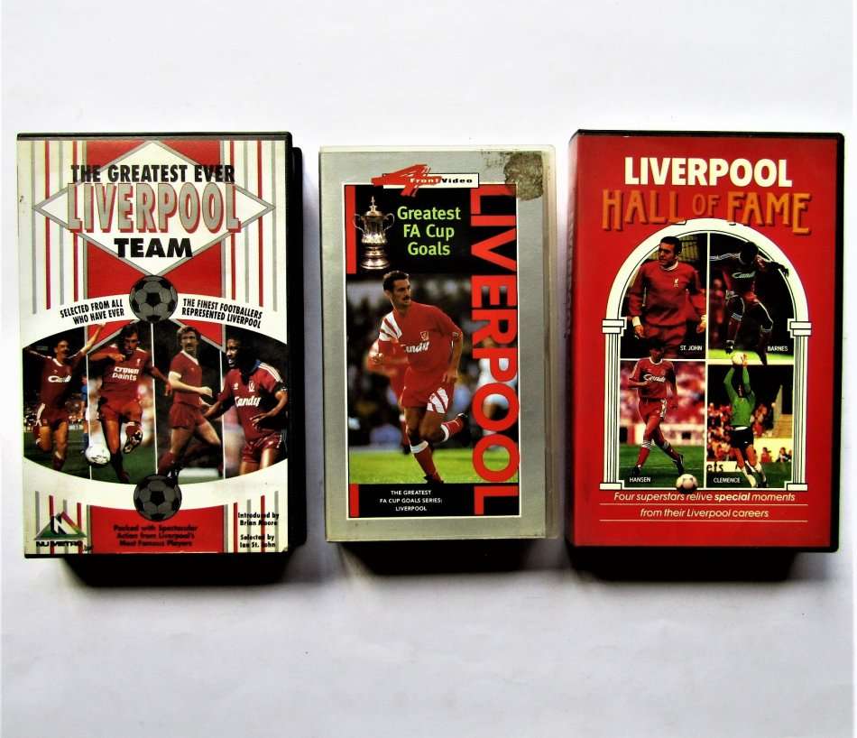 Lot of 3 Old Liverpool Football Club VHS Video Tapes