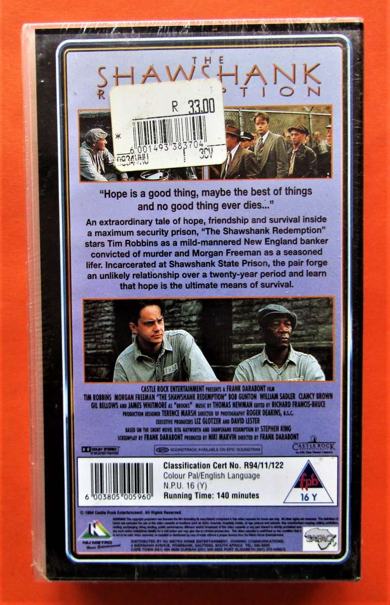 NEW Sealed - The Shawshank Redemption - VHS Tape (1994)