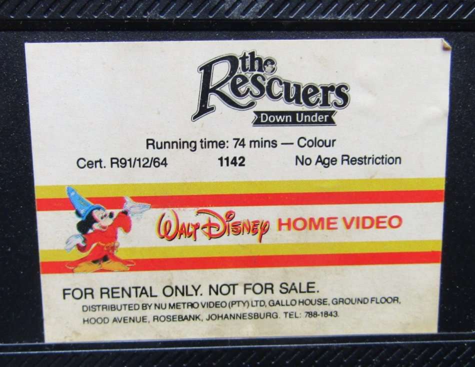 The Rescuers Down Under - Walt Disney Classic VHS Tape