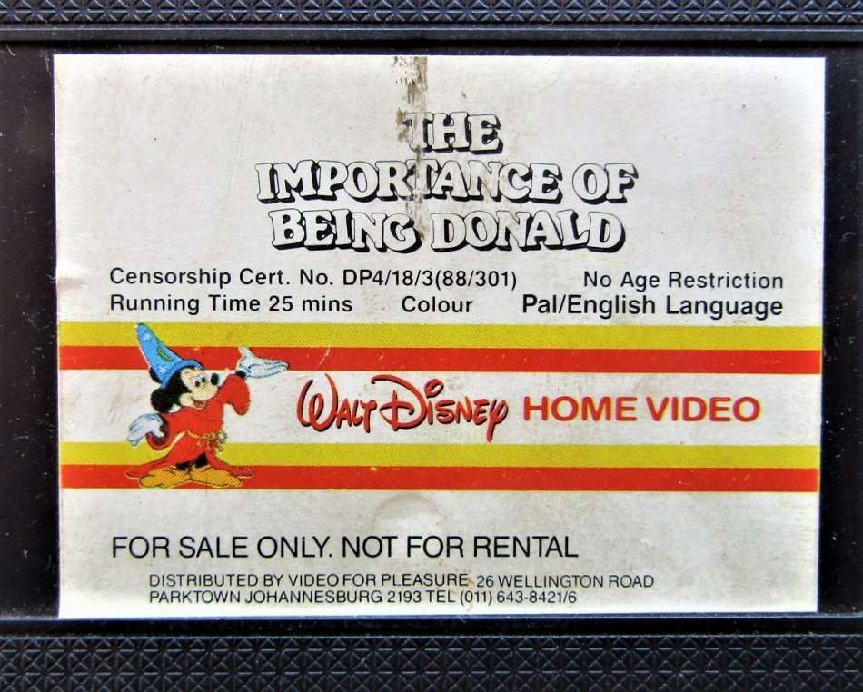 The Importance of Being Donald - Walt Disney VHS Tape (1986)