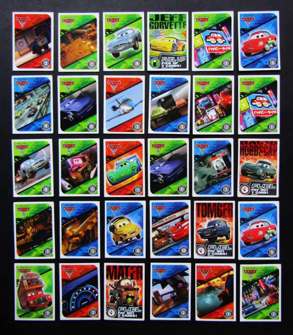 Lot of 30 Disney Pixar Cars 2 Trading Cards