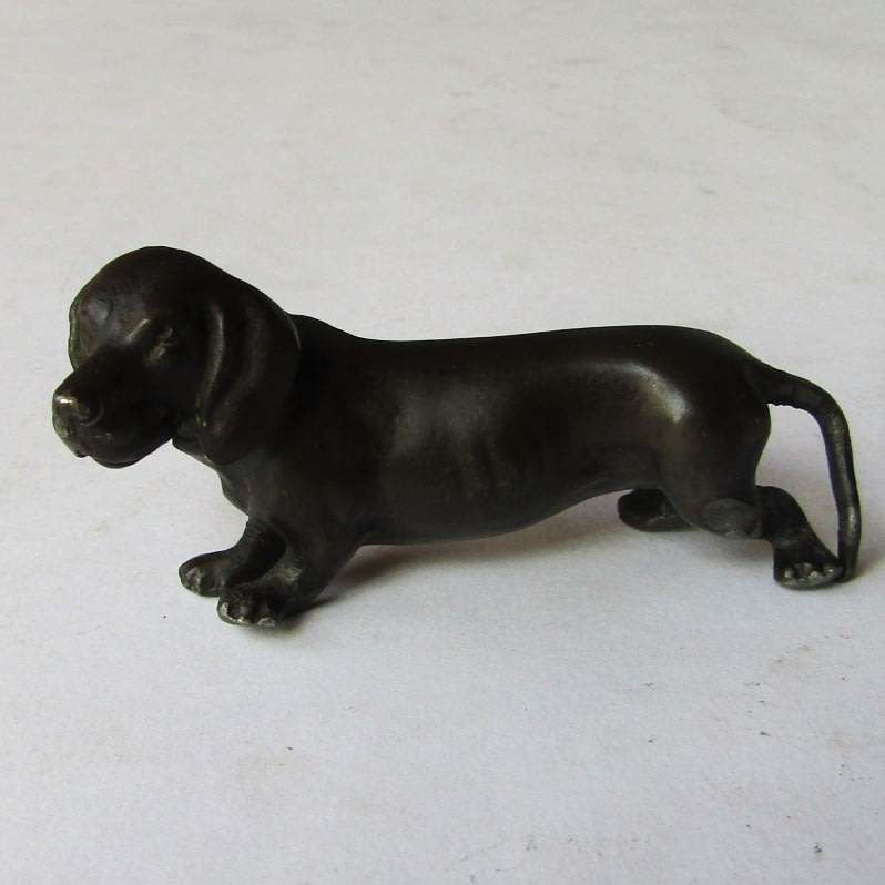 Vintage Dachshund Hound Dog Metal Figurine