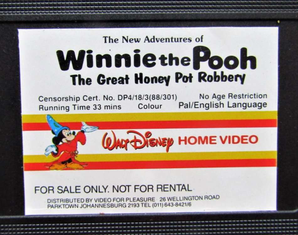 Winnie the Pooh - Walt Disney - VHS Tape (1988)