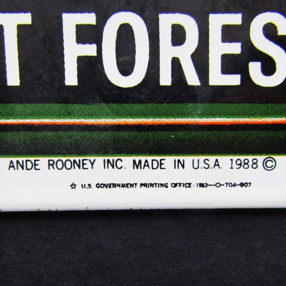 1988 Smokey the Bear Metal Sign