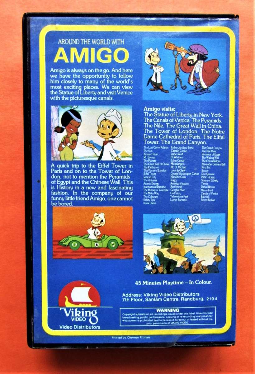 Around the World with Amigo - Animation VHS Video Tape