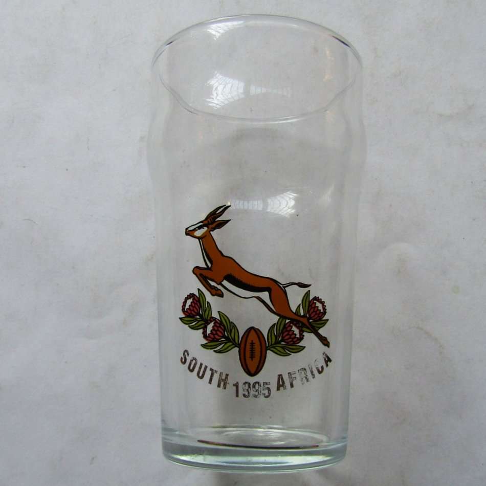 1995 SA Springbok Rugby Beer Glass