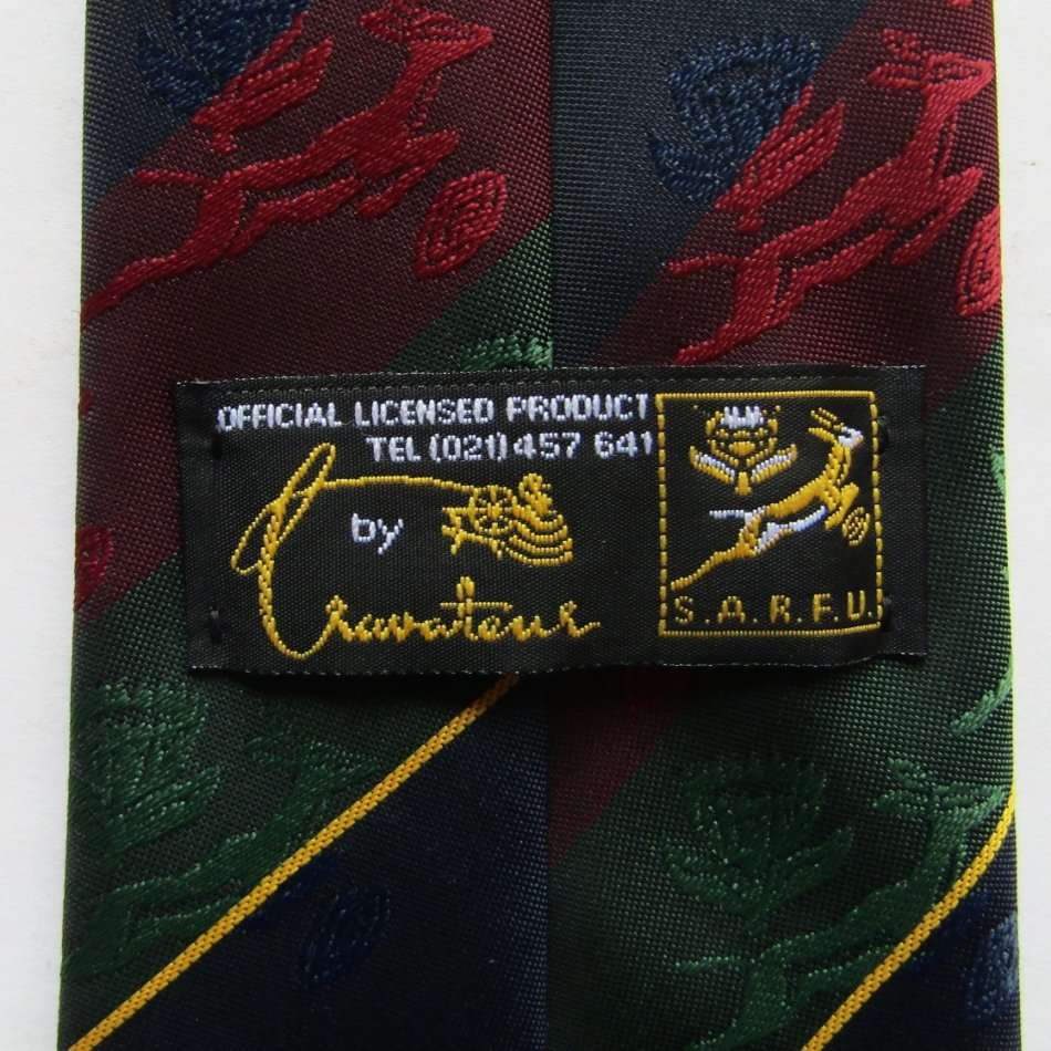 Old SARFU Springbok Rugby Neck Tie