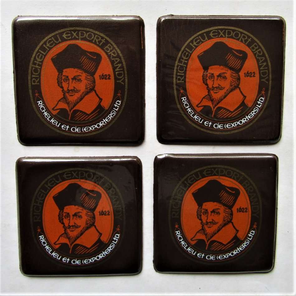 4 Richelieu Brandy Bar Coasters