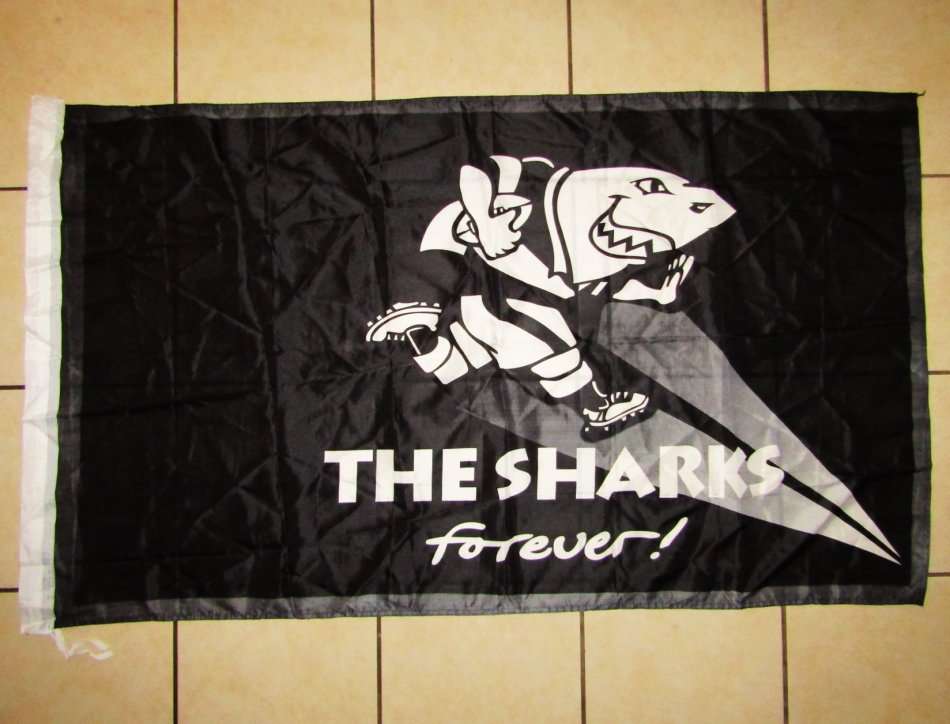 Large Sharks Forever Rugby Flag