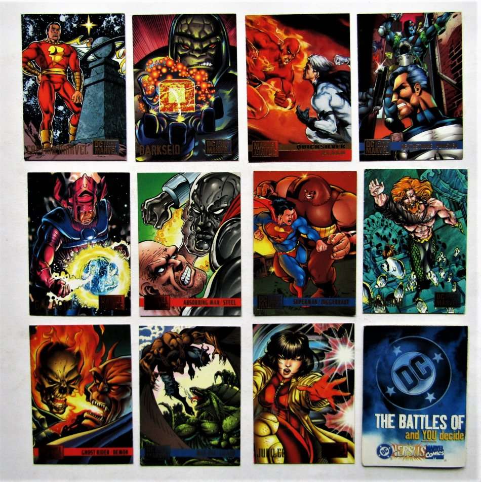 12 Trading Cards - DC Versus Marvel (1995)
