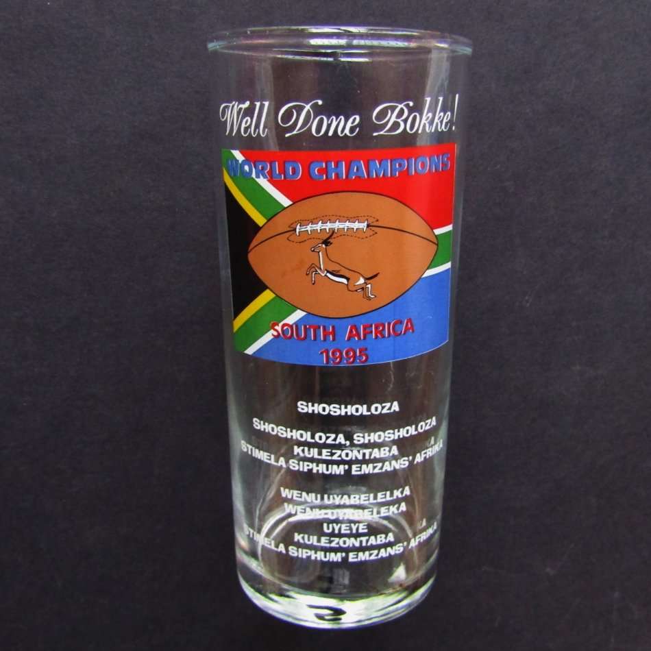 1995 Springboks World Champions Rugby Glass
