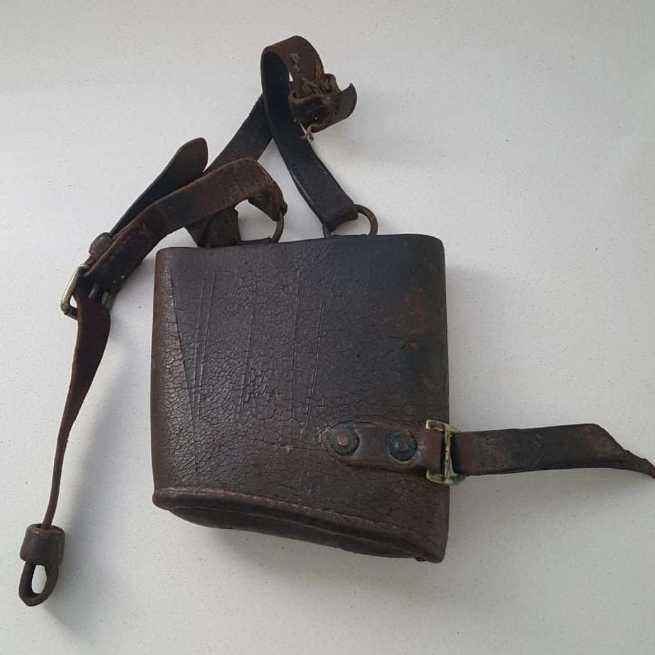 Boer War Leather Rifle Butt Bucket for Hanging From Saddle