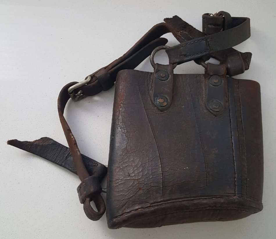 Boer War Leather Rifle Butt Bucket for Hanging From Saddle