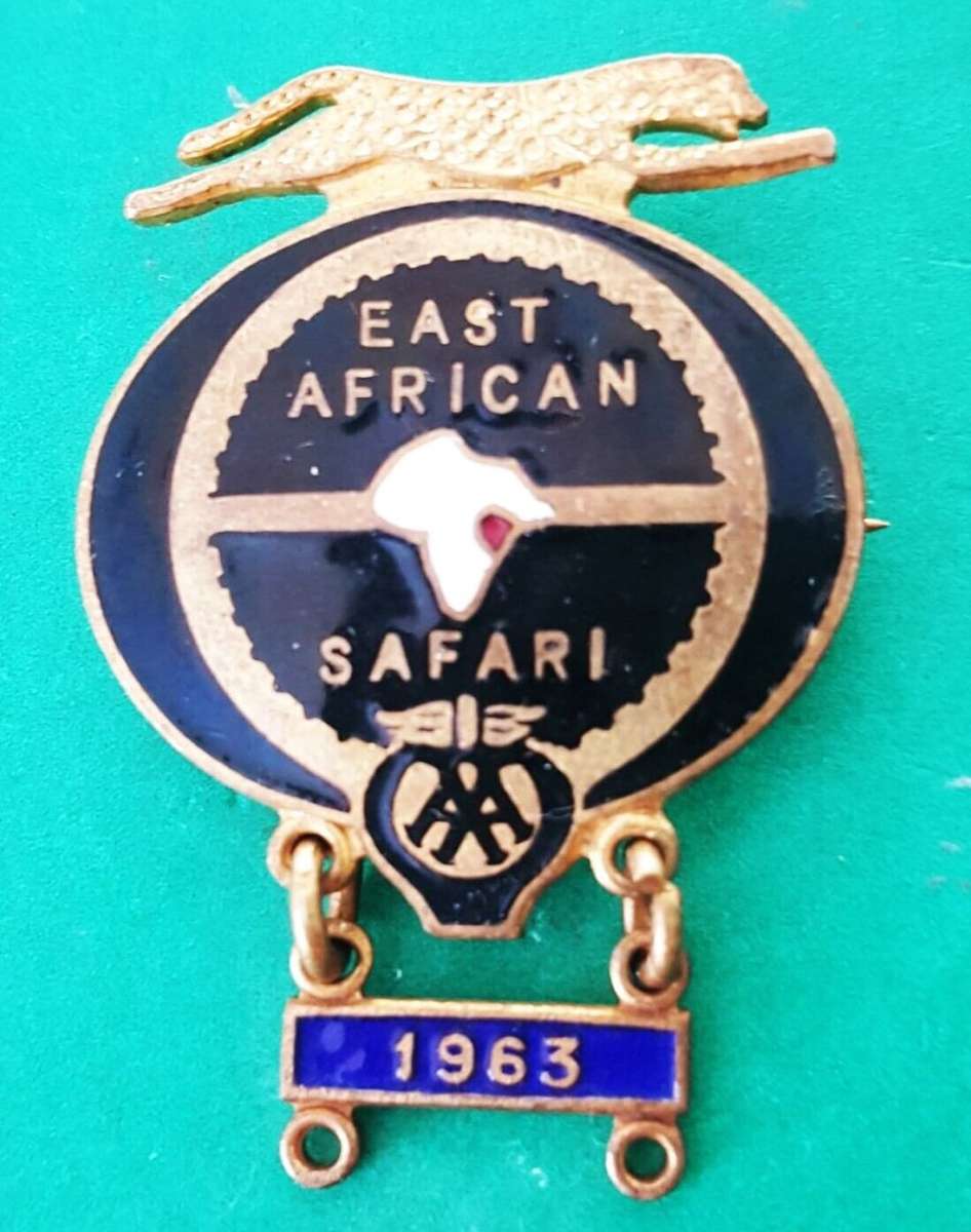 1963 AA Automobile Association East African Safari Lapel Pin Badge
