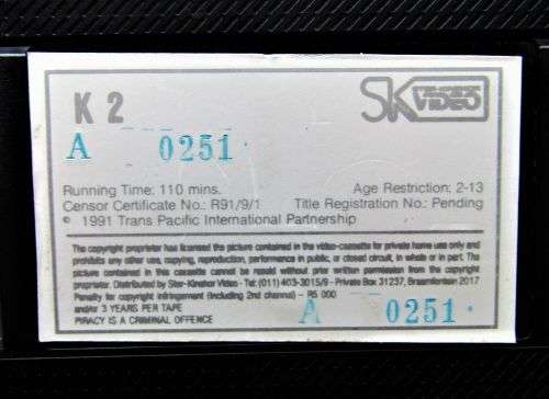 K2 - Michael Biehn - VHS Tape (1991)