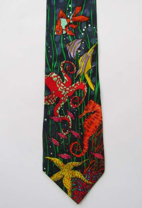 Colourful Sealife Neck Tie by Addiction 1992