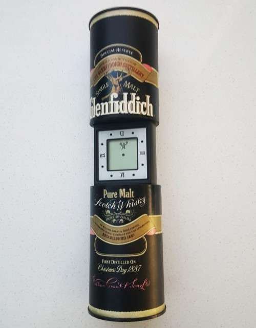 Glenfiddich Scotch Whisky Tin Shaped Clock