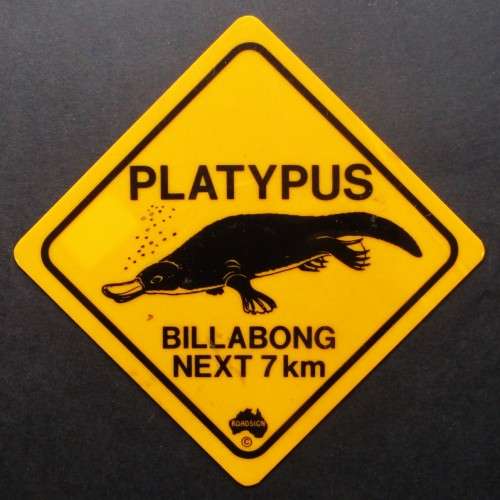 Australia Platypus Billabong Plastic Road Sign