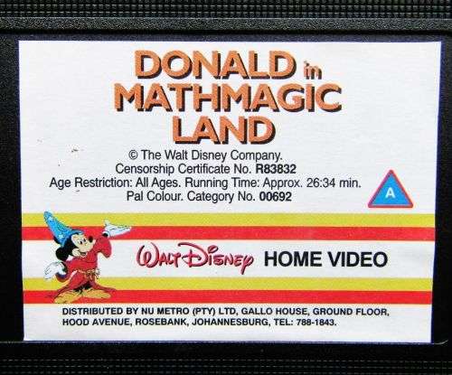 Donald in Mathmagic Land - 90`s Disney VHS Tape