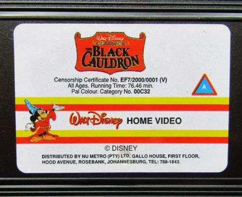 The Black Cauldron - Disney VHS Tape (2000)