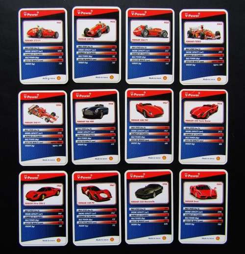 Lot of 12 Shell Ferrari Trading Cards from 2007