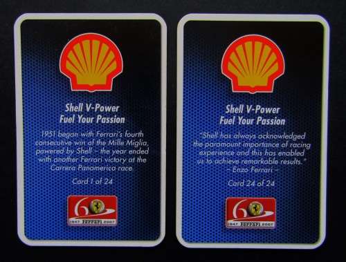 Lot of 12 Shell Ferrari Trading Cards from 2007