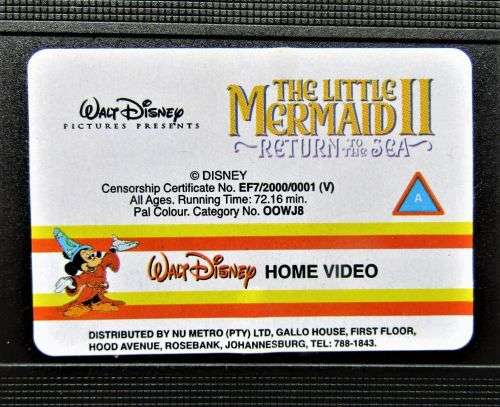 The Little Mermaid II: Return to the Sea - Disney VHS Tape (2000)