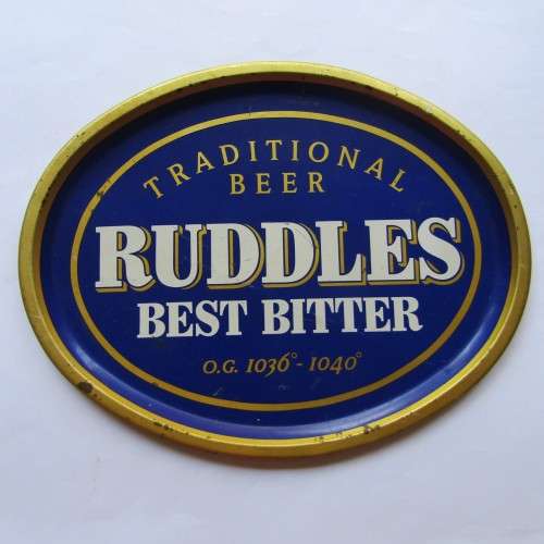 Old Ruddles Best Bitter Beer Metal Bar Tray