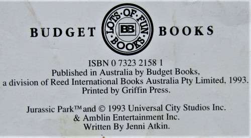 The Official Jurassic Park Annual from 1993