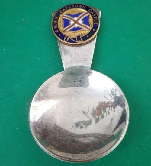 Old Union Castle RMMV CapeTown Castle Shipping Tea Caddy Spoon
